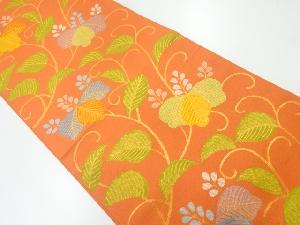 唐草に桐模様織出し全通袋帯